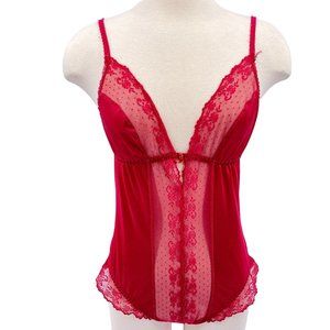 Vintage Ce Soir teddy size 35 Lingerie lace satin stretch snap crotch y2k sexy